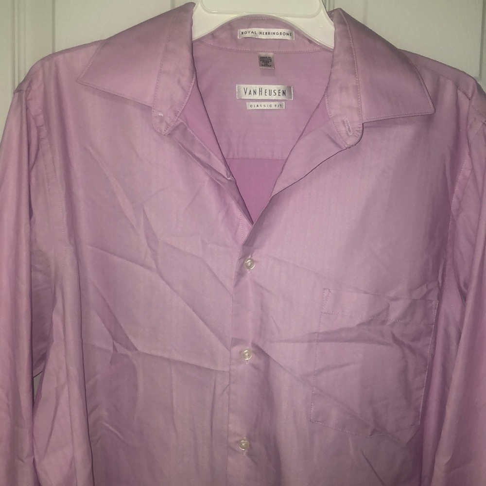Van Heusen 32/33 16 neck pink l/s button down